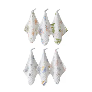 【MUAN】寶寶六層紗方巾 3入組 透氣速乾嬰兒口水巾 兒童毛巾 寶寶洗臉巾 30*30cm