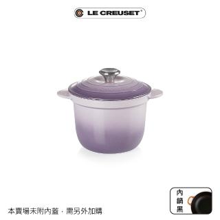 【Le Creuset】琺瑯鑄鐵萬用窈窕鍋18(藍鈴紫-鋼頭-內鍋黑)