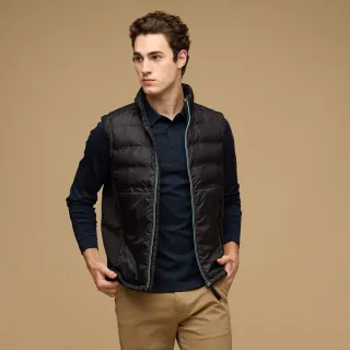 【NAUTICA】官方旗艦 男裝 異材質拼接背心(黑色)