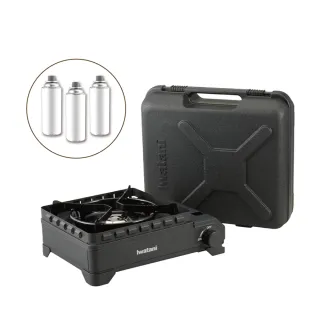 【Iwatani 岩谷】戶外防風新黑武士X磁式瓦斯爐3.4kW-附收納盒-日本製-搭贈3入瓦斯罐(CB-ODX-XG+瓦斯罐3入)