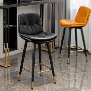 【R.H 獵戰】輕奢鐵藝椅 北歐吧臺椅 家用現代簡約靠背椅(前臺旋轉椅 酒吧椅 高腳凳lmx)