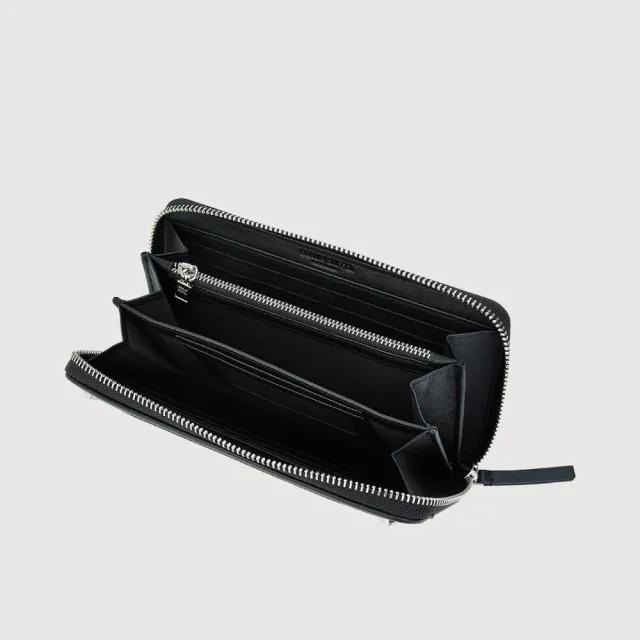 【BRAUN BUFFEL 德國小金牛】絲妲莎-S 13卡拉鍊長夾-黑色/麥色(BF875-602-BK/BRA) 錢包送禮推薦