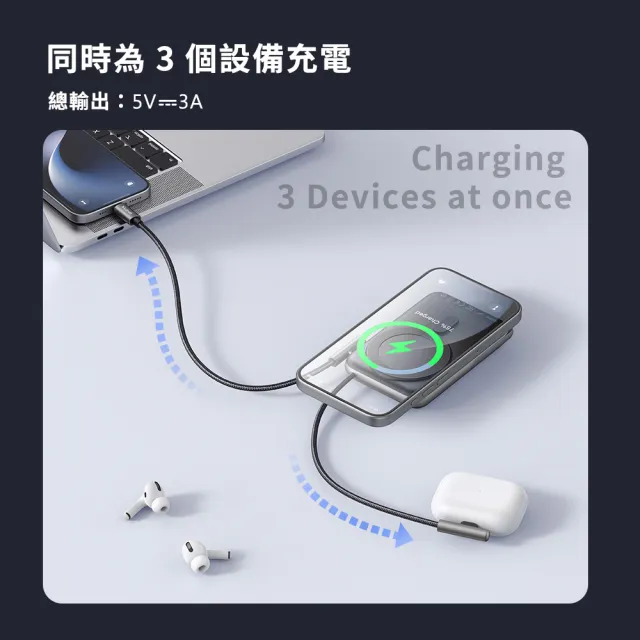 【Mcdodo】10000mAh 自帶線支架磁吸行動電源(麥多多/MC-1811)
