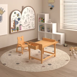 【HABABY環安家居】小熊成長書桌椅組合(學齡前書桌椅 成長型書桌 學習書桌)