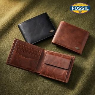 【FOSSIL】Ryan 真皮RFID大零錢袋皮夾 (多款可選)