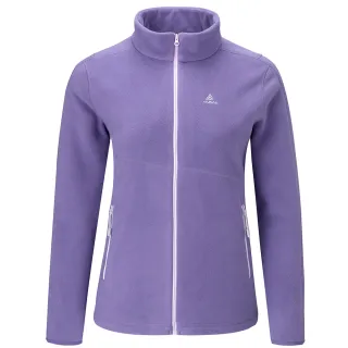 【ATUNAS 歐都納】女款經典micro雙刷毛立領保暖外套(A2GA2523W灰紫/日常休閒/柔軟親膚/素面百搭)