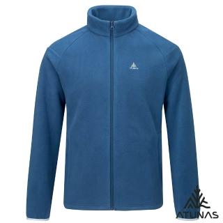 【ATUNAS 歐都納】男款經典micro雙刷毛立領保暖外套(A2GA2522M深藍/日常休閒/柔軟親膚/素面百搭)
