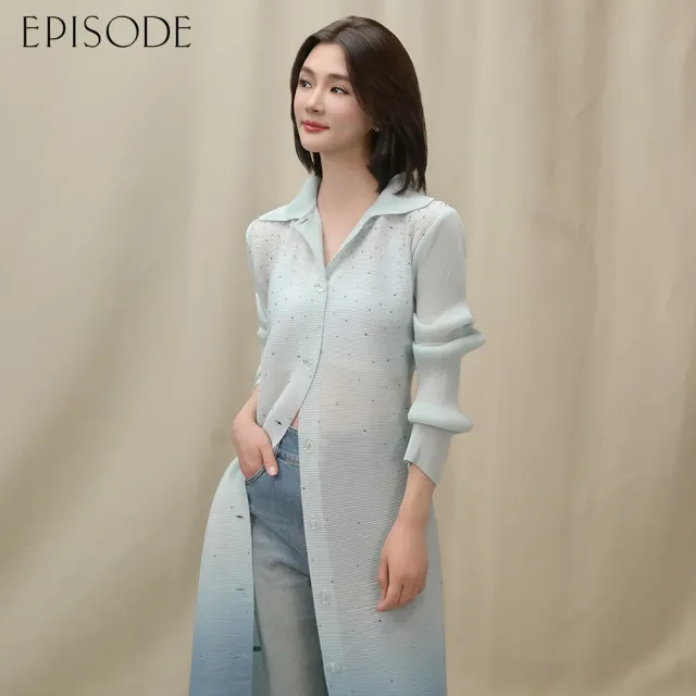 【EPISODE】寬鬆皺褶百搭漸變色兩穿洋裝外套E54007