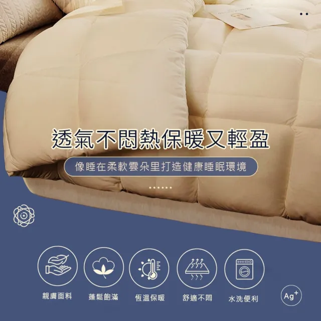 【Sleep Peacefully 寢室安居】買1送1 3M銀離子抗菌可水洗烘乾四季被-雙人(棉被/冬被)