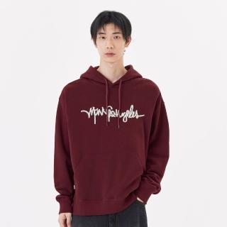 【Mark Gonzales】男女同款 ZIGZAG MG LOGO 刺繡帽T-酒紅色