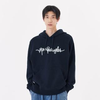 【Mark Gonzales】男女同款 ZIGZAG MG LOGO 刺繡帽T-深藍色
