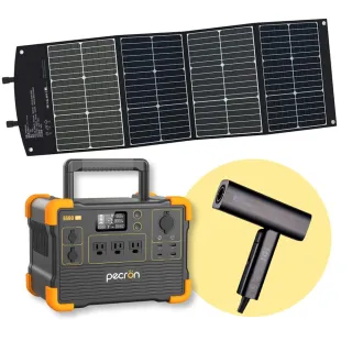 【Pecron】儲能電站E600LFP性能小鋼炮1200W+120W太陽能板組(露營儲能入門首選/安全耐用磷酸鐵鋰)
