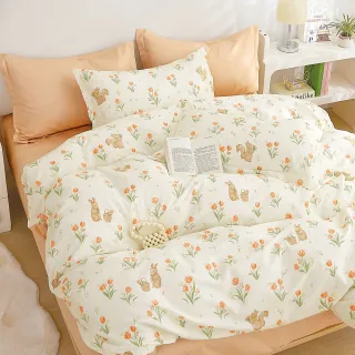 【Green 綠的寢飾】100%精梳純棉兩用被床包組(單人/雙人/加大/200織/多款任選)