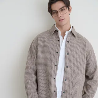 【GIORDANO 佐丹奴】男裝千鳥格襯衫式外套 Urban Outdoor系列(80 棕X卡其)