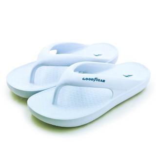 【GOODYEAR 固特異】女 防水Q彈輕量緩震夾腳拖鞋 夏威夷HAWAII系列(粉藍 52716)