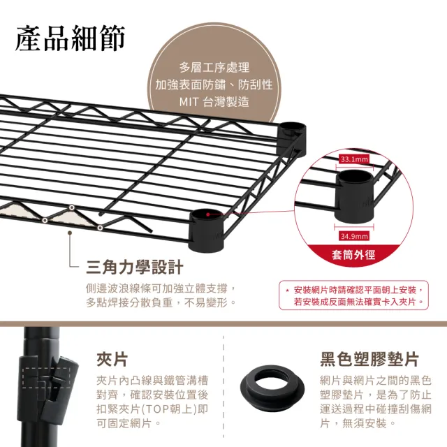 【KIWISH】鐵架MIT 三/四層置物架90x46尺寸-雙色(鐵架/收納架/層架/置物架/防鏽架/書架/貨架/鐵力士架)