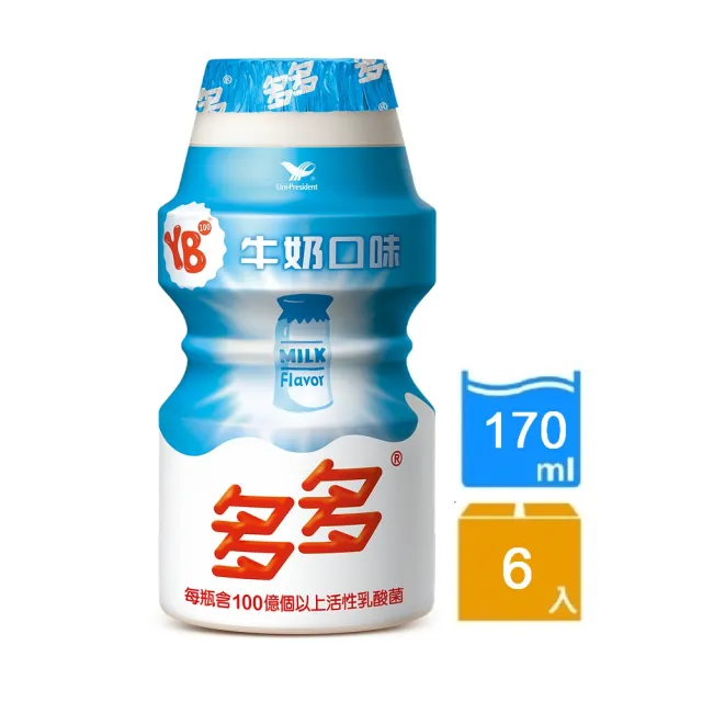 【統一】多多活菌發酵乳牛奶口味170mlx6入/組
