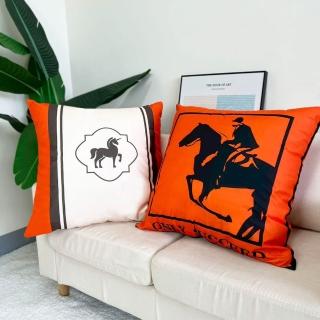 【HEAVEN 研紡枕所】大抱枕四入組-微絨布橙馬系列大抱枕-60x60cm(四入組、大靠枕、沙發靠墊)