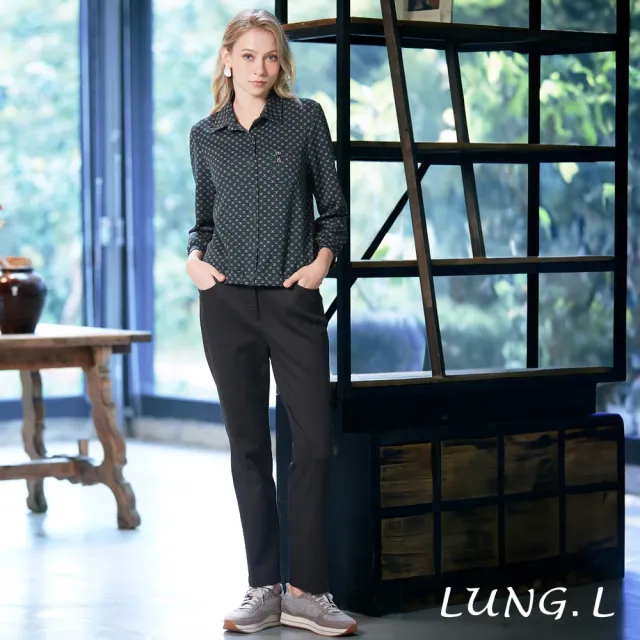 【LUNG.L 林佳樺】LT55E 深棕色彈性羅馬布修身女裝長褲(秋冬新品 保暖)