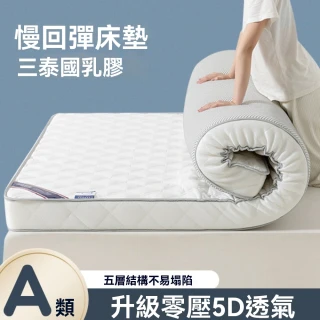 【木洸】9公分厚5D透氣針織棉乳膠床墊 折疊床墊 -120*200CM(床褥)