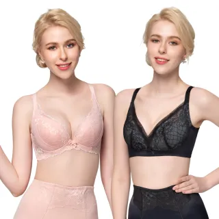 【Swear 思薇爾】2件組柔塑曲線系列B-E罩蕾絲集中包覆塑身女內衣(兩款任選)