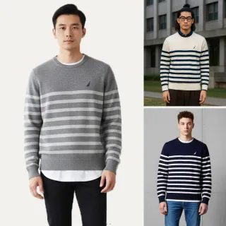 【NAUTICA】男生圓領毛衣x1件(灰色/藍色/白色)