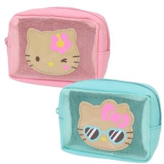 【小禮堂】Sanrio 三麗鷗 Hello Kitty 網紗化妝包 千禧Y2K(平輸品)