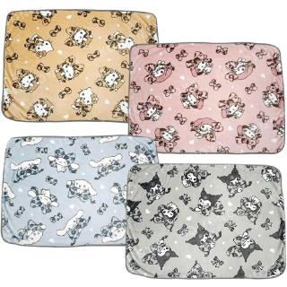 【小禮堂】Sanrio 三麗鷗 絨毛毛毯 100x70cm 豹紋蝴蝶結款 Kitty 美樂蒂 大耳狗(平輸品)