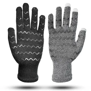 【Vital Salveo 紗比優】兩雙全指止滑手套(機能護手套/觸控保暖手套/遠紅外線護手腕套-台灣製造)