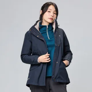 【ATUNAS 歐都納】女款樂遊戶外GORE-TEX+THERMOLITE二件式防水防風外套(A1GT2302W藍黑/登山旅遊)