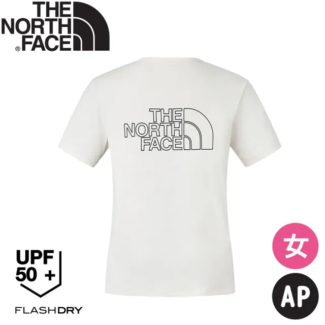 【The North Face】女 圓領排汗短袖上衣 AP《米白》8CYX/登山/排汗/透氣/短袖T