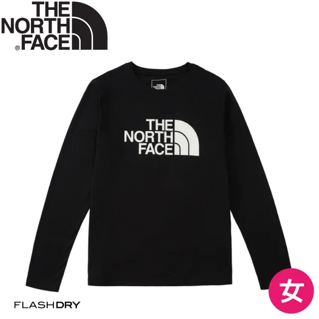 【The North Face】女 快乾棉長袖T《黑》8CK0JK3/排汗衫/長袖T恤/運動衫/登山