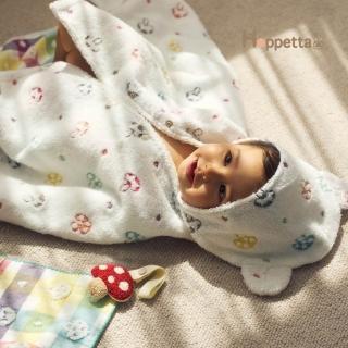 【Hoppetta】蘑菇熊耳朵連帽浴巾(紗布+毛巾吸水保暖、游泳戲水、防紫外線)