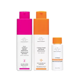 【DRUNK ELEPHANT】早C晚酸煥亮淨膚調皮組 果酸/水楊酸/美白(維他命C精華28ml+晚安多酸精華30ml)