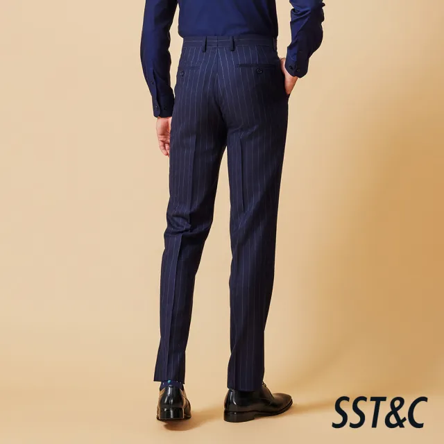 【SST&C】男裝 米蘭系列藏青直條紋修身版西裝褲-825211022041(換季65折)