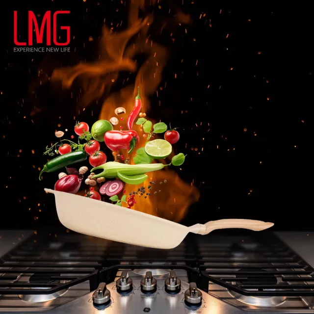 【LMG】香草系列IH不沾鑄造平煎鍋32cm無蓋-IH爐可用鍋(不沾鍋 適用各種爐具)