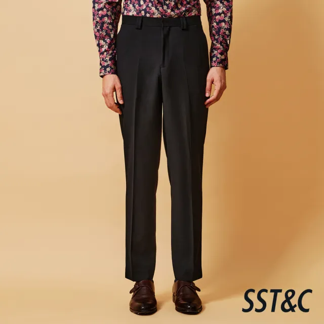 【SST&C】男裝 可機洗_黑色寬鬆版西裝褲-825211024061(換季65折)
