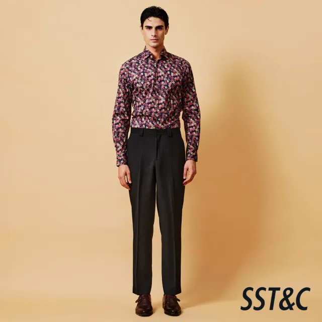 【SST&C】男裝 可機洗_黑色寬鬆版西裝褲-825211024061(換季65折)