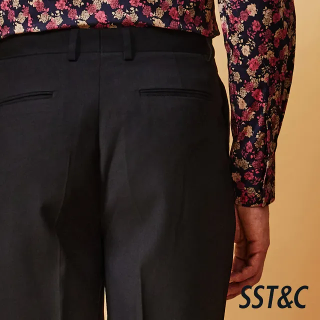 【SST&C】男裝 可機洗_黑色寬鬆版西裝褲-825211024061(換季65折)