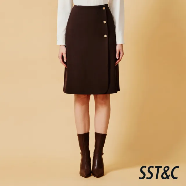 【SST&C】女裝 羊毛混紡A字單片裙－可可棕-825212212032(指定單品快閃價)