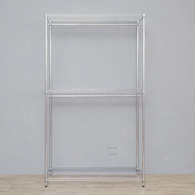 【dayneeds 日需百備】荷重型 120x45x210cm 電鍍（鎖管）三層雙桿衣櫥(置物架/掛衣架/收納架/層架/鐵架)