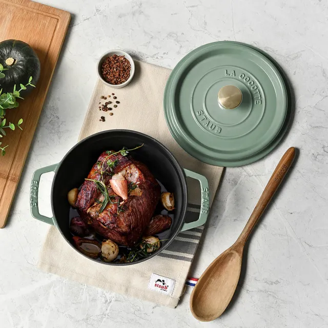 法國Staub】圓形琺瑯鑄鐵鍋18cm-顏色任選/新舊包裝隨機出貨(德國雙人牌