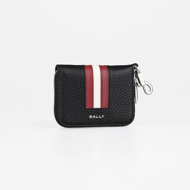 【BALLY】BALLY 迷你紅白條紋鑰匙包(黑)