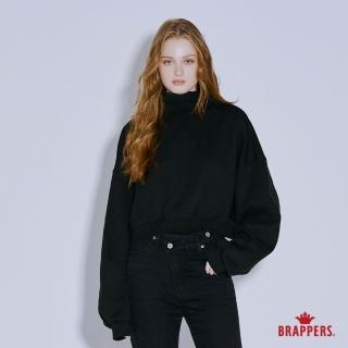 【BRAPPERS】女款 短版高領長袖上衣(黑)