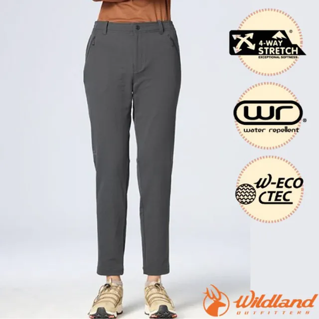 【Wildland 荒野】女 生態彈性山旅立裁長褲.機能保暖褲.工作褲(0B32315-217 深橄灰)