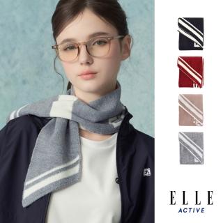 【ELLE ACTIVE】保暖羊毛針織短圍巾(四色任選)