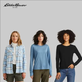 【Eddie Bauer】女款長袖彈性上衣/法蘭絨襯衫 任選