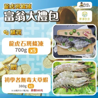 【蘇班長安心石斑】龍虎石斑鮮魚條凍700g 5入組 再送生態養殖大草蝦(石斑魚 已三清 十大神農 外銷加拿大)