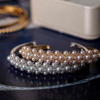 【海斯珠寶】18K金 花蕾設計 天然鑽石 極光 3-4.5mm Akoya 海水珍珠 手鐲 14cm 絢麗珠光 禮盒包裝