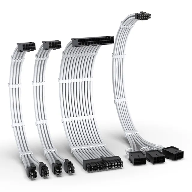 【EZDIY-FAB】16AWG PCIE5.0 12VHPWR電供延長編織線4件套-含GPU12+4pin轉8pinx3